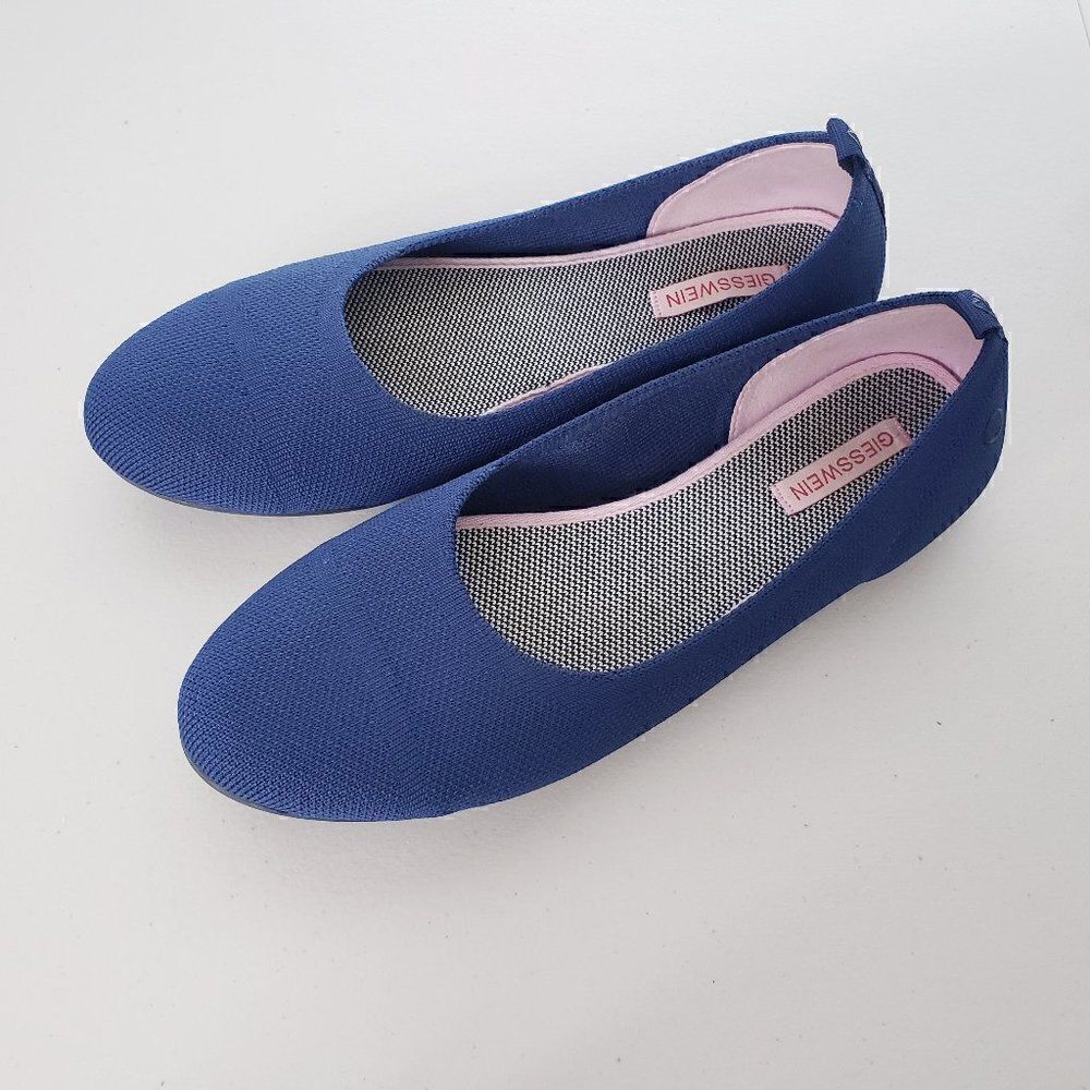 Giesswein Ballet Knit Flats Size EU 40 Dark Blue Washable Comfort